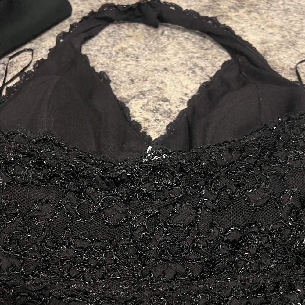 Cache Black Lace Halter Top - Picture 2 of 4